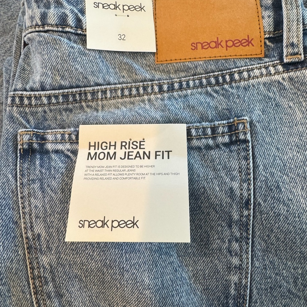 Sneak Peek Blue Denim Mom Jeans